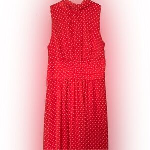 VENUS Red and White Polka Dot Dress